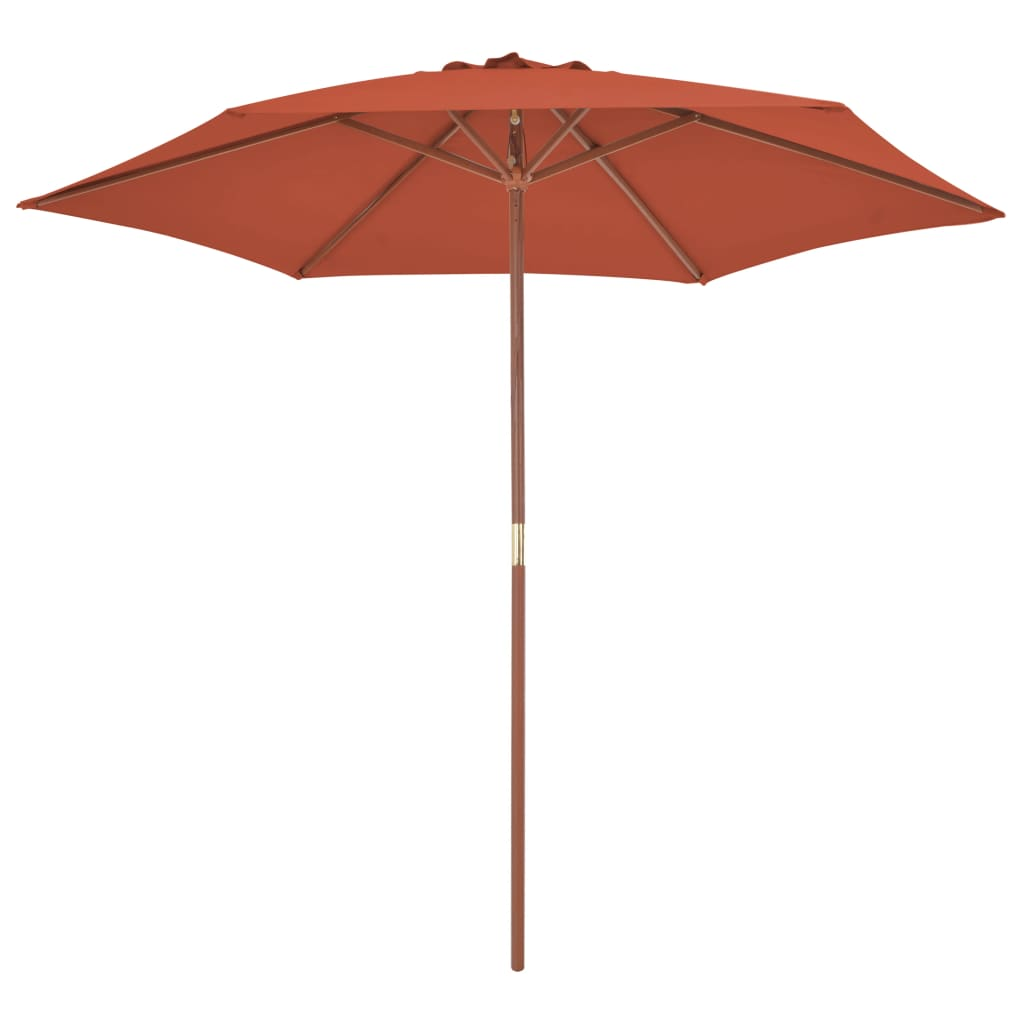 terrakotta színű kültéri napernyő farúddal, 270 cm (44518)