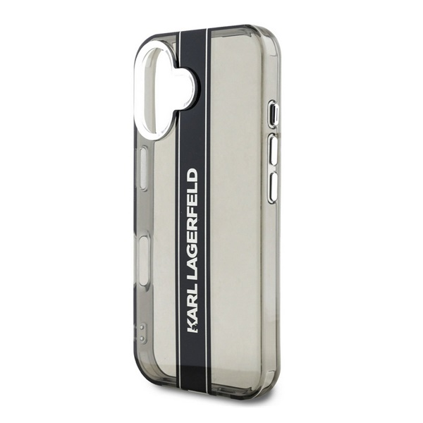 Karl Lagerfeld IML Stripe Logo Zadní Kryt pro iPhone 16 Black