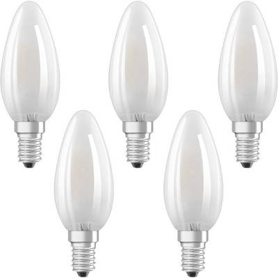 OSRAM HOMELIGHTING 4058075090682 LED EEK E (A - G) E14 Gyertya forma 4.2 W = 40 W Melegfehér (Ø x H) 35 mm x 100 mm Szál 5 db (4058075090682)
