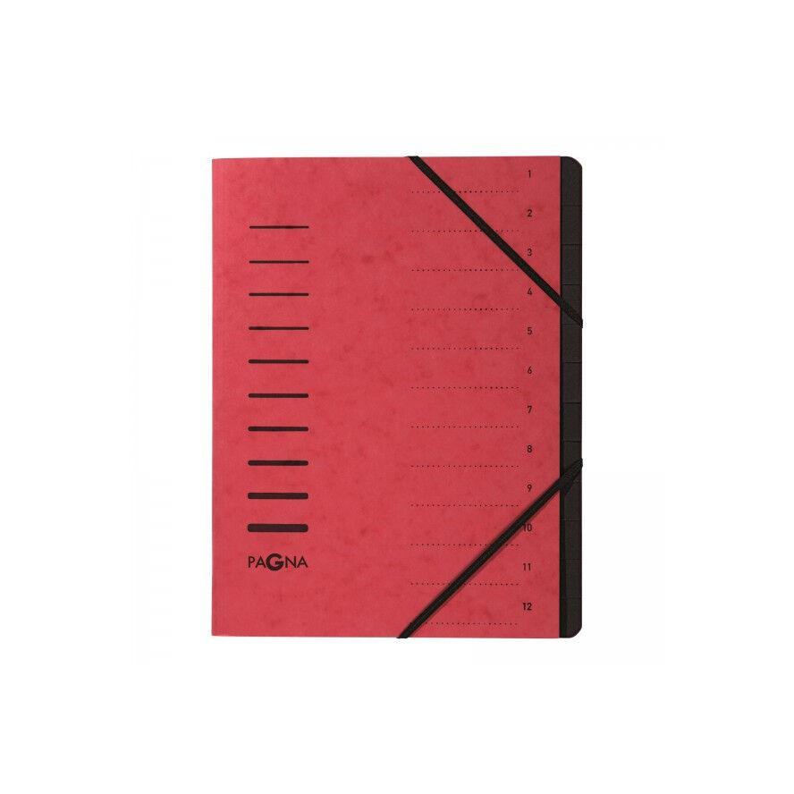 PAGNA Ordnungsmappe A4 12 Fächer 1-12 rot (40059-01) (40059-01)