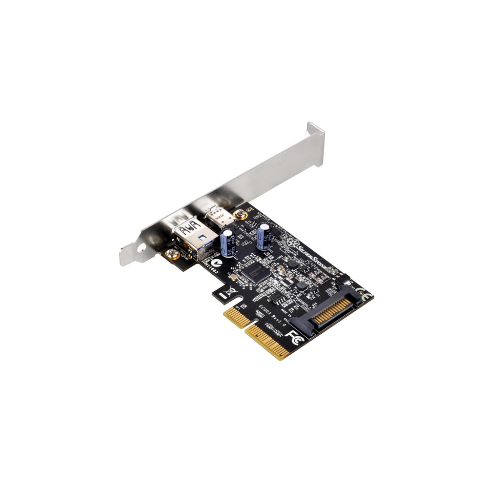 SilverStone SST-ECU03 1xUSB-A / 1xUSB-C 3.1 port bővítő PCIe kártya (SST-ECU03)