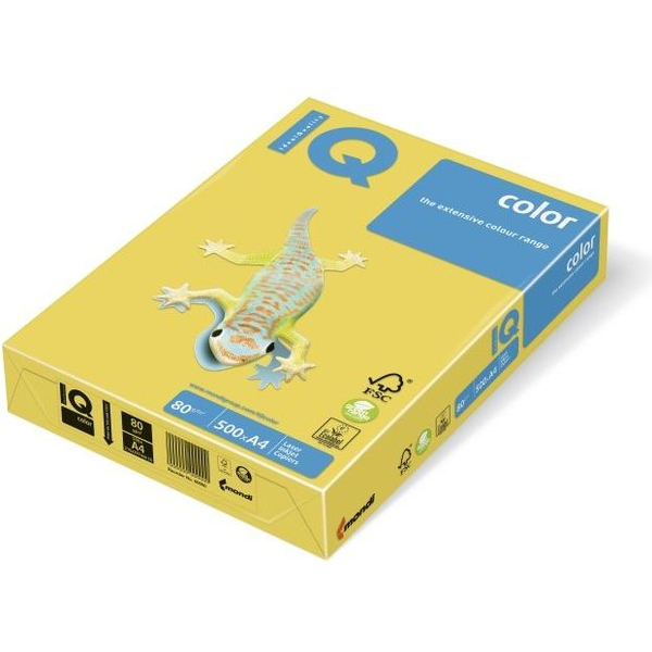Papir barvni intenziv kanarček rumena IQ Color A4 CY39,  80g 500 listov