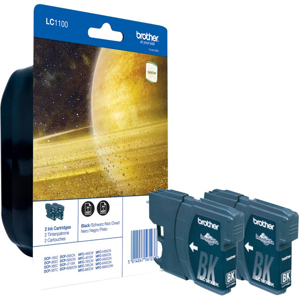 Brother LC1100BKBP2 cartuccia d'inchiostro 2 pz Originale Nero