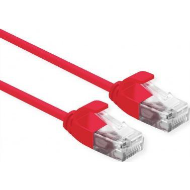 Patchcord Roline U/UTP 6a RJ45 / RJ45 0,3 m červený