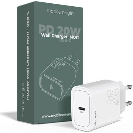 MOBILE ORIGIN SÍŤOVÁ NABÍJEČKA USB-C PRO TELEFON TABLET PD20W POWER