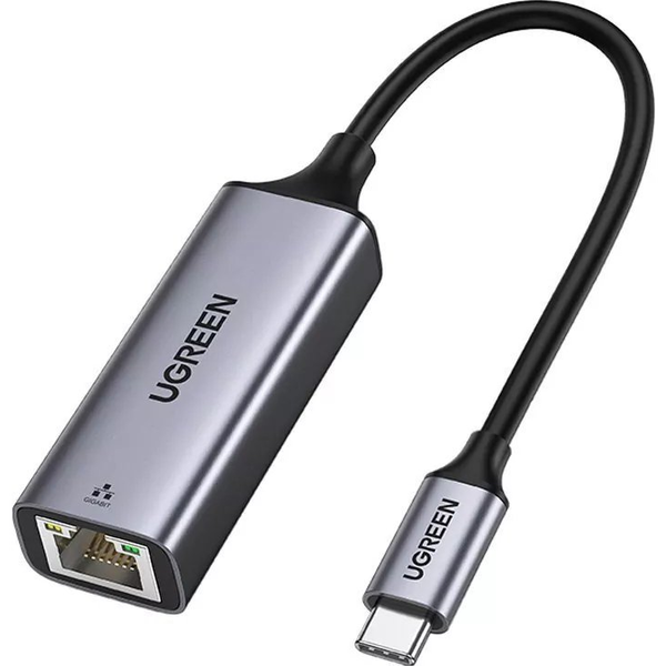 Adaptér USB-C na RJ45 UGREEN CM199 hliníkový, Gigabit Ethernet (sivý)