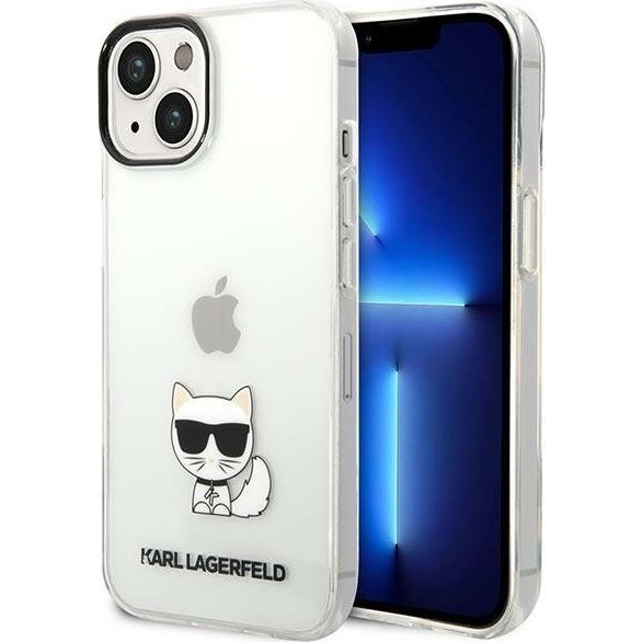 Karl Lagerfeld Choupette Body Apple iPhone 14 Plus hátlap tok, átlátszó (KLD1036)