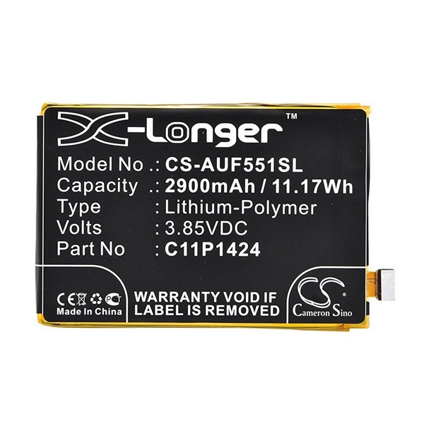 Cameron Sino Li-Polymer akku (3.85V/2900mAh, Asus C11P1423 kompatibilis) FEKETE Asus Zenfone 2 (ZE551ML) (CS-AUF551SL)