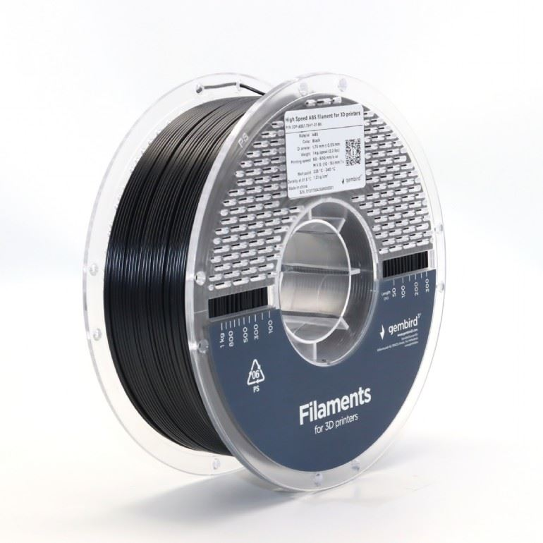 Gembird High Speed ABS filament 1.75mm, 1kg fekete (3DP-ABS1.75HY-01-BK) (3DP-ABS1.75HY-01-BK)