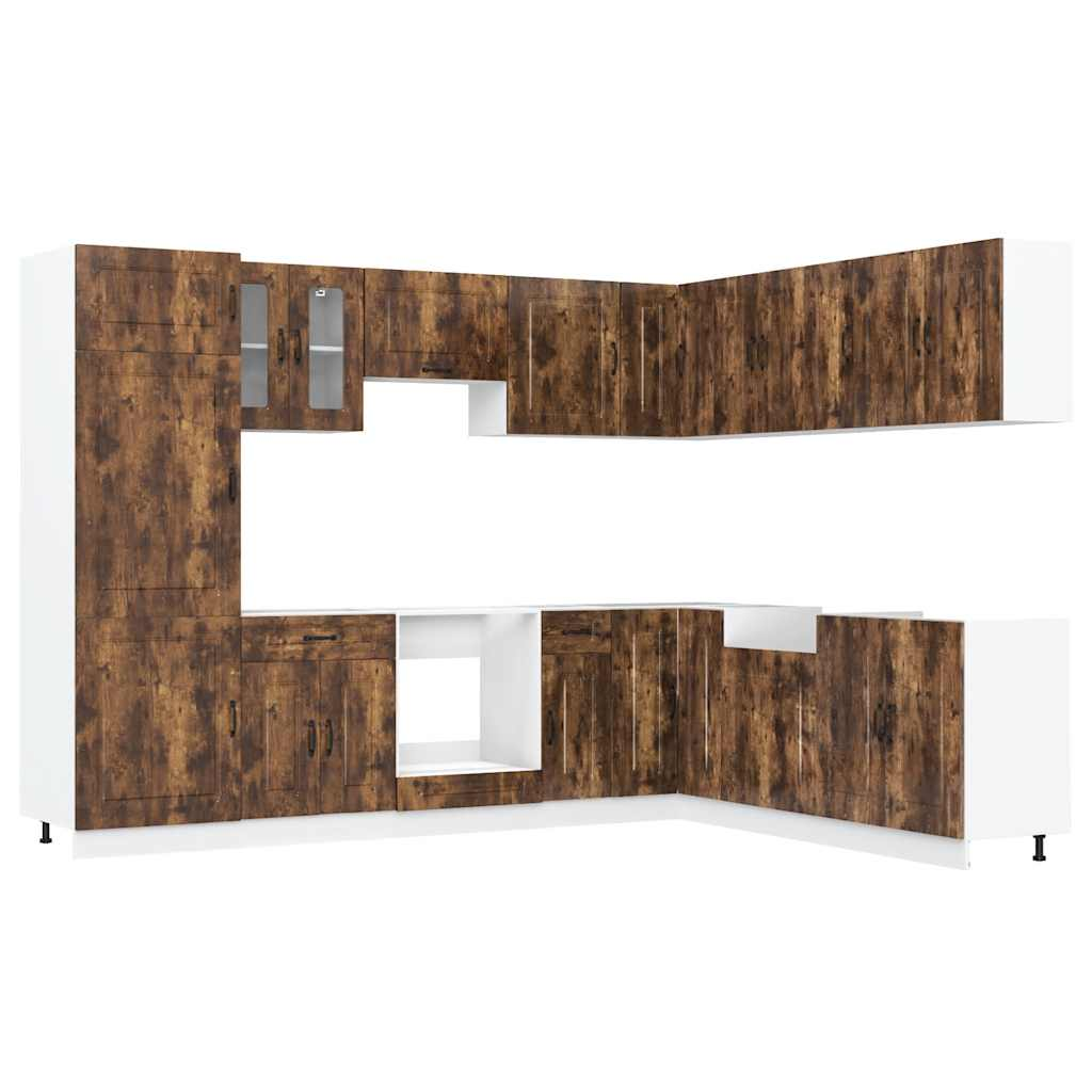 14 részes konyhaszekrény szett Kalmar füstölt tölgy műszaki fa (3314976)