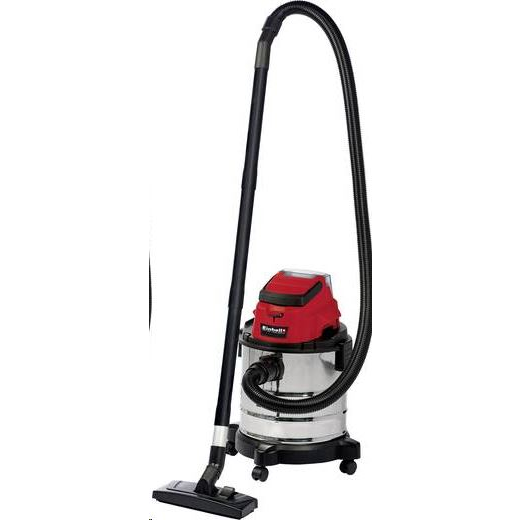 Aspirator umed/uscat Einhell Power X-Change TC-VC 18/20 Li S - Solo, 18 V, vas inox 20 L, 8 Kpa, furtun 1.5 m, accesorii incluse, fara acumulator/incarcator
