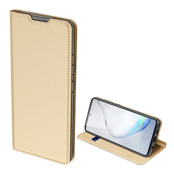 DUX DUCIS Калъф за Samsung Galaxy S10 Lite (SM-G77F) SKIN PRO стоящ, кожен ефект (FLIP, странично отваряне, държач за банкова карта, функция настолен държач), злато