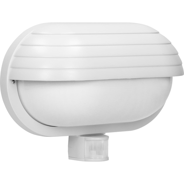 Kinkiet Orno MUSAM, oprawa ogrodowa z czujnikiem ruchu 180st, 1x60W, E27, IP44, z przesłoną, plastik, biała Symbol: LF-1/W EAN: 590825,LF-1/W