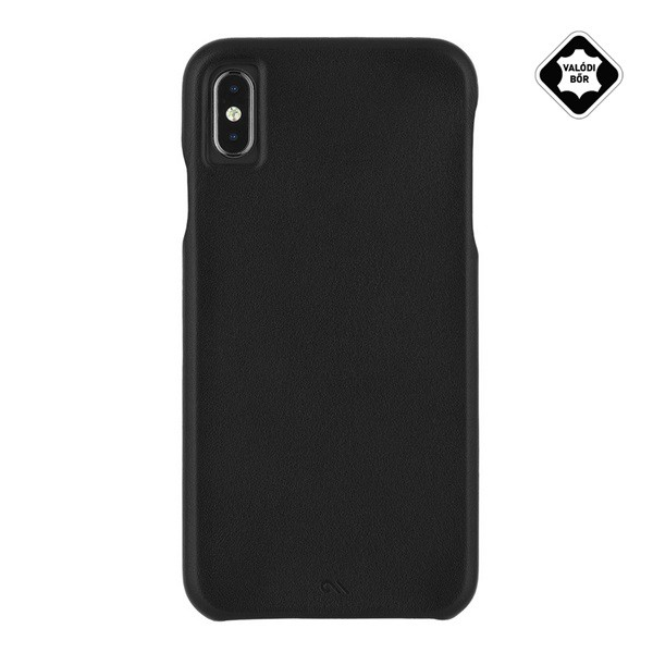 CASE-MATE BARELY THERE műanyag telefonvédő (ultravékony, valódi bőr hátlap) FEKETE [Apple iPhone XS Max 6.5]