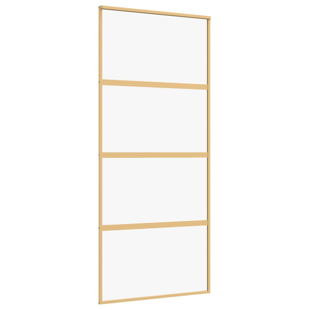 aranyszínű átlátszó ESG üveg és alumínium tolóajtó 90 x 205 cm (155179)