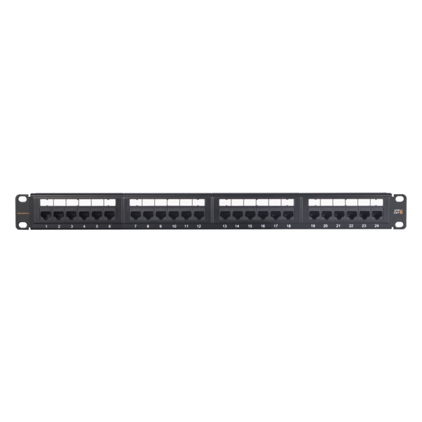 Nikomax UTP patch panel cat.6 24 port 19" 1U (NMC-RP24UE2-ES-1U-BK)