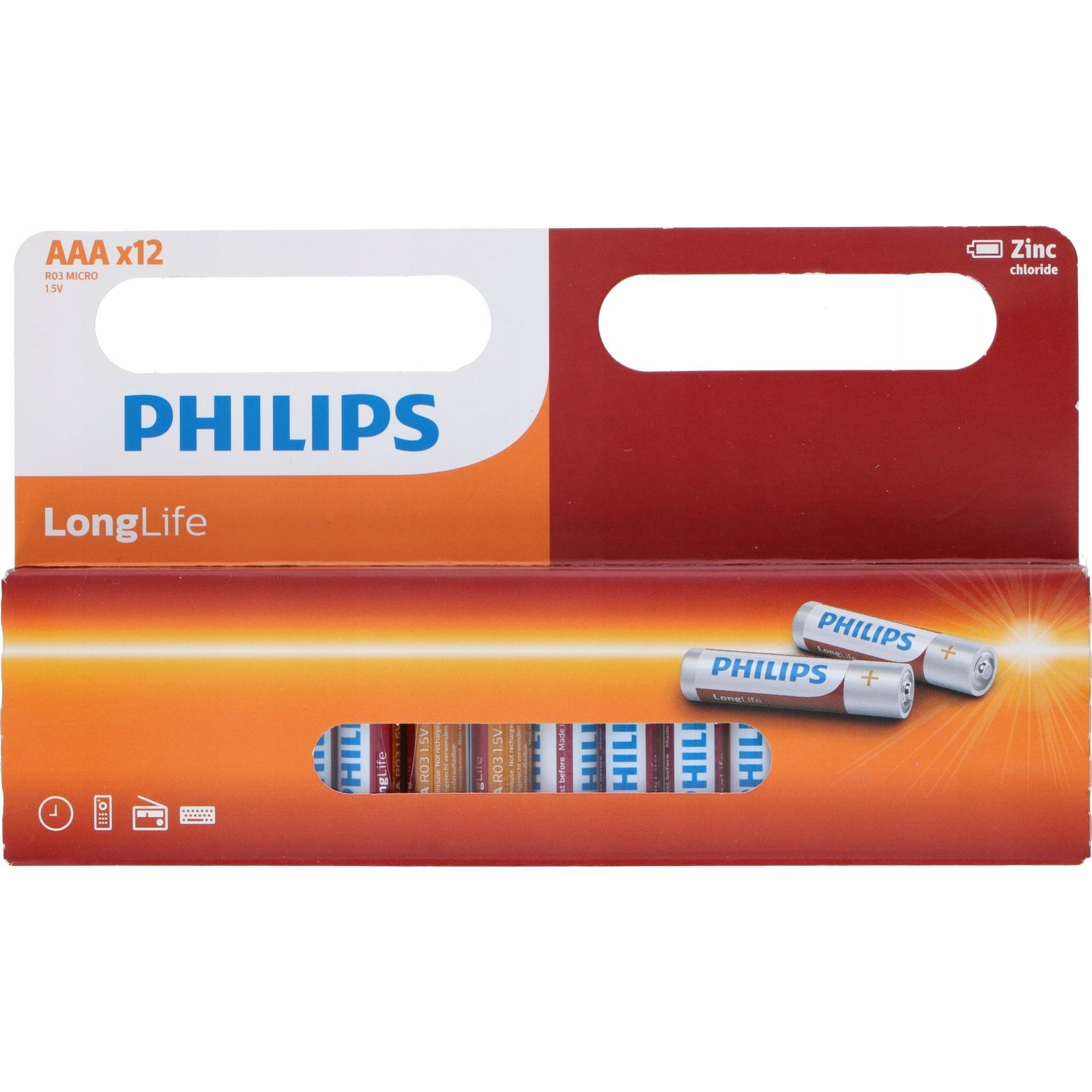 Cink-szén akkumulátor Philips AAA (R3) 12 db (695903384115)