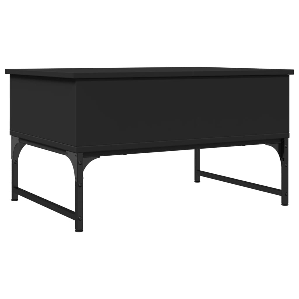 fekete szerelt fa és fém dohányzóasztal 70 x 50 x 40 cm (845371)