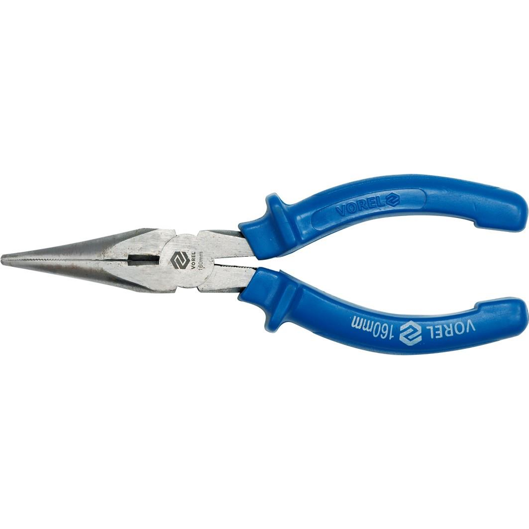 VOREL hosszúcsőrű fogó, hajlított, 160 mm (5906083400155)