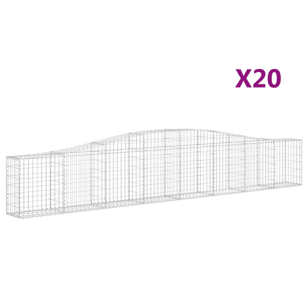 20 db íves horganyzott vas gabion kosár 400x30x60/80 cm (3145810)