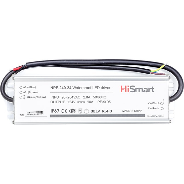 Zasilacz Hismart Maitinimo šaltinis 24V, 10A, 240W, PFC, IP67