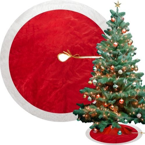 Ruhhy 22221 takaró karácsonyfa alá, 90 cm, piros és fehér (5900779944442)