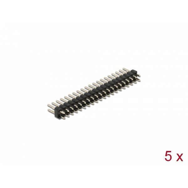 DELOCK Stiftleiste 20 Pin, Rastermaß 2,54 mm, 2-reihig 5 St.