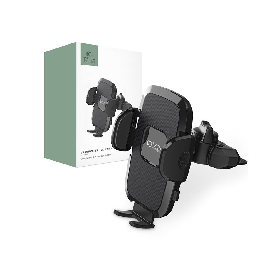 Univerzális CD-lejátszóba illeszhető PDA/GSM autós tartó - Tech-Protect Universal CD Car Mount V3 - fekete (FN0471)