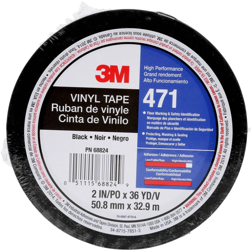 3M 471S50IW vinil ragasztószalag, fekete, 33 m x 50 mm (471S50IW)