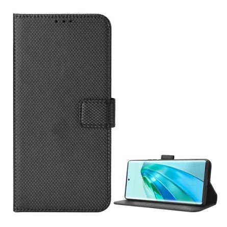 Gigapack Honor Magic5 Lite 5G rombusz mintás fliptok fekete (GP-136331) (GP-136331)