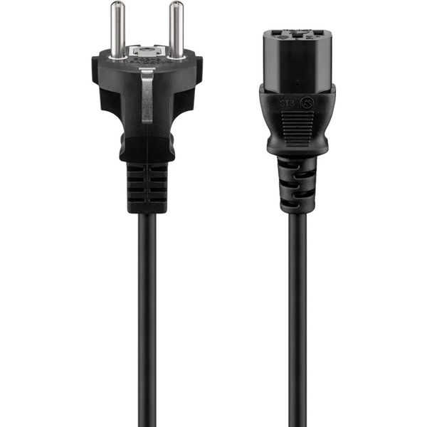 Goobay 59571 220V Hálózati tápkábel 1.8m - Fekete