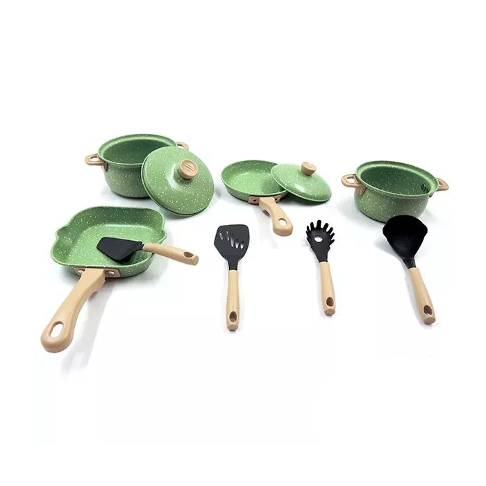 Manyuk Toys Fém Konyhai edénykészlet - Zöld (H43A)