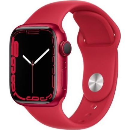 Apple Watch Series 7 GPS 45 mm червен алуминий със спортна каишка