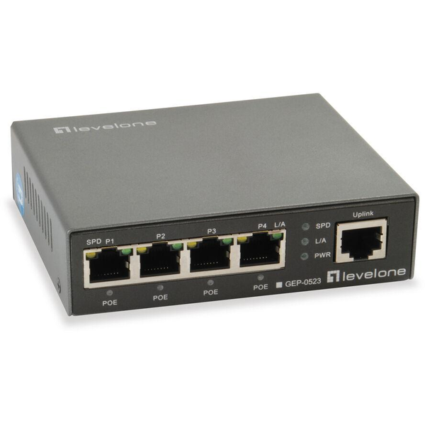 LevelOne GEP-0523 netværksswitch Gigabit Ethernet (10/100/1000) Strøm over Ethernet (PoE) Sort