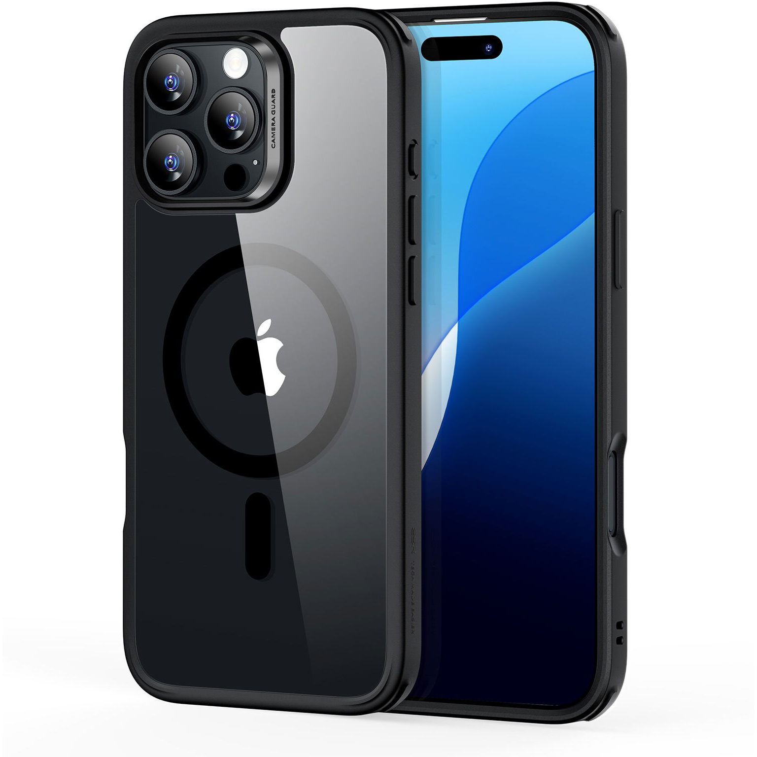 ESR Classic Hybrid Case (HaloLock), Compatible with iPhone 16 Pro, Clear Black tok (1A7690301)