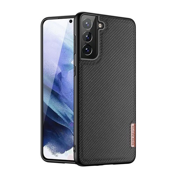 DUX DUCIS FINO szilikon telefonvédő (műanyag belső, közepesen ütésálló, rács minta) FEKETE [Samsung Galaxy S21 Plus (SM-G996) 5G]