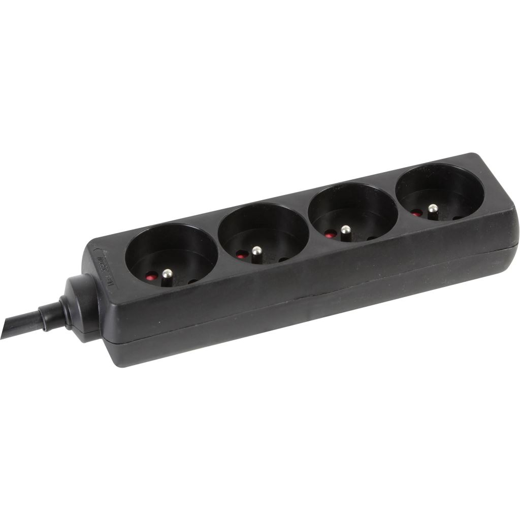 Perel EB4STB25HQ Hálózati elosztó 4 részes Fekete 1,5m (EB4STB25HQ)