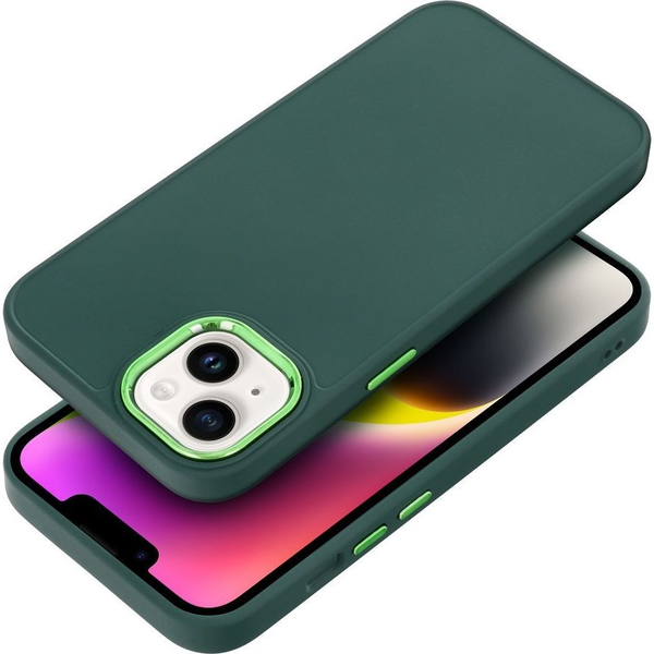 ZONE Frame Case szilikon tok fémhatású kamera keret Xiaomi Redmi Note 13 Pro 4G / Poco M6 Pro 4G zöld