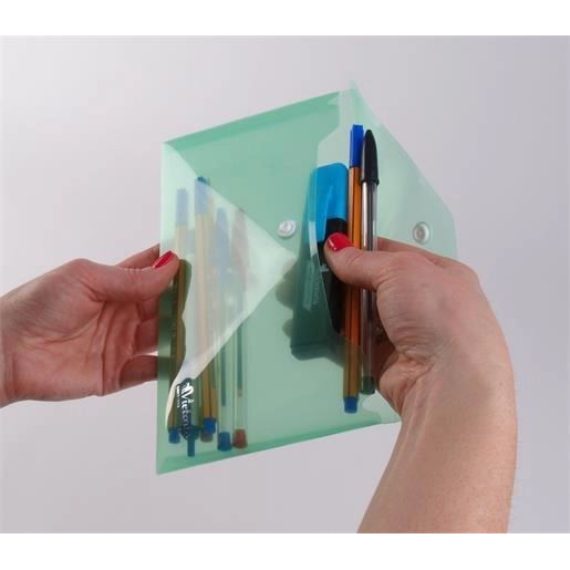 Victoria patentos irattartó tasak, DL (csekk) méretű zöld (IDITDLZ) (IDITDLZ)