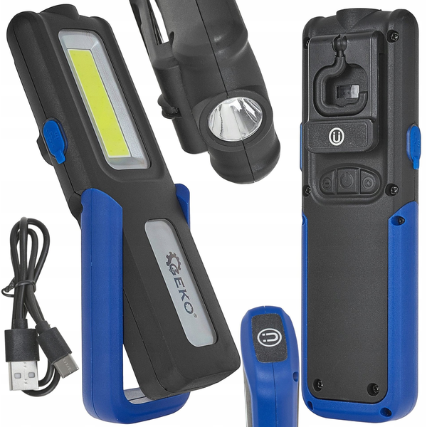 Lampa warsztatowa POWERBANK z magnesem i regulacją LED COB 5W + 3W 2000mAh 400lm IP44 (10/40)