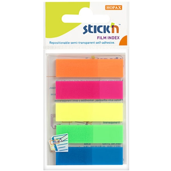 Stick`N 45x12 mm 5x25 lapos neon oldaljelölő címke (21050)
