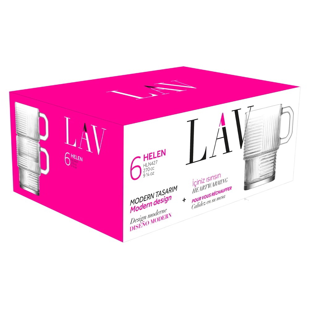 LAV Helen Mug 270ml Forró italos üveg bögre szett 6 darabos (LV-HLN427F)