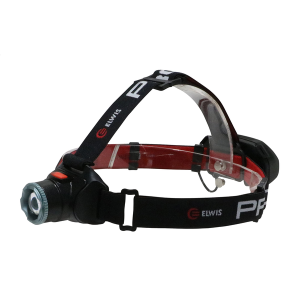 ELWIS LIGHTING Elwis PRO Craft H650R genopladelig pandelampe, 650 lumens, rødt "safety" lys bag, zoom