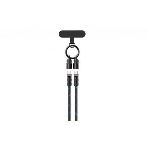 Havit CB6340 USB-C apa - USB-C apa Töltőkábel 1.2m - Fekete/Kék (CB6340 1.2M)