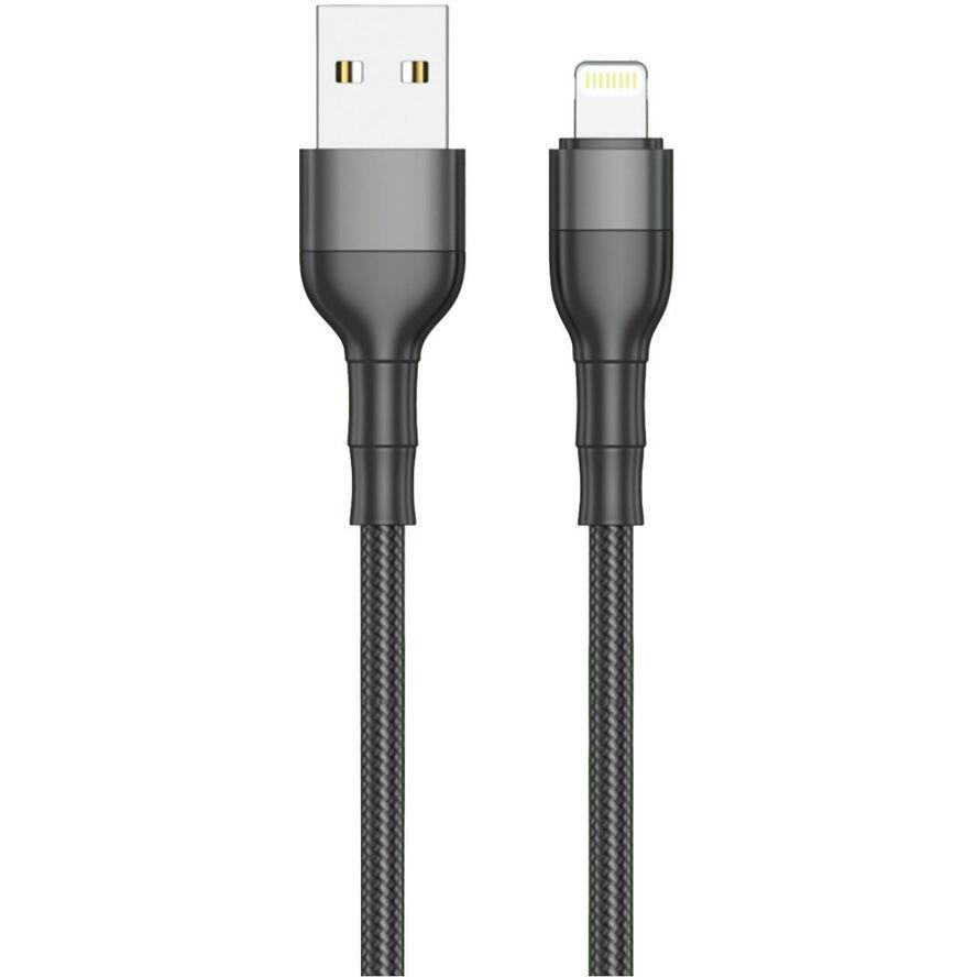 2GO USB Lade-/Datenkabel Lightning 1m Nylon schwarz (797305) (797305)