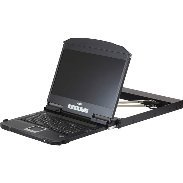 ATEN CL3800NW rack console 47 cm (18.5") 1920 x 1080 Pixels Metaal, Kunststof Zwart 1U