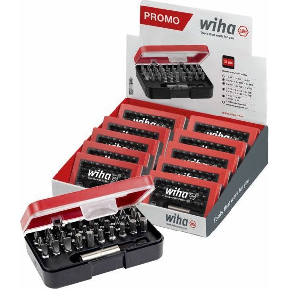 Wiha 44632 Promo Standard Bit Készlet - SL/PH/PZ/T/SW, 31 Részes (WH 44633)