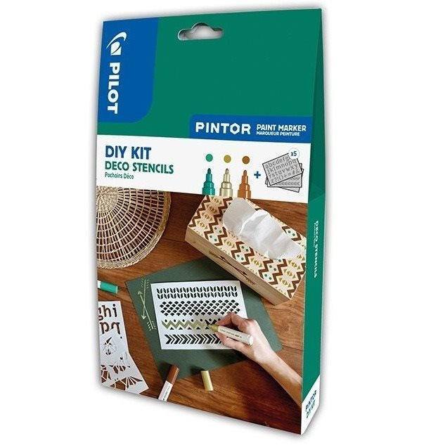 Pilot Pintor Akril marker, Medium, 3 db-os szett / dekorációs sablonok (3131910517504)