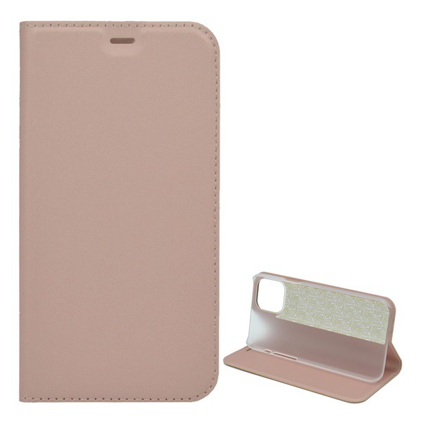 Tok álló, bőr hatású (FLIP, oldalra nyíló, asztali tartó funkció) ROZÉARANY 2 [Apple iPhone 11 Pro Max] (5996457911202)