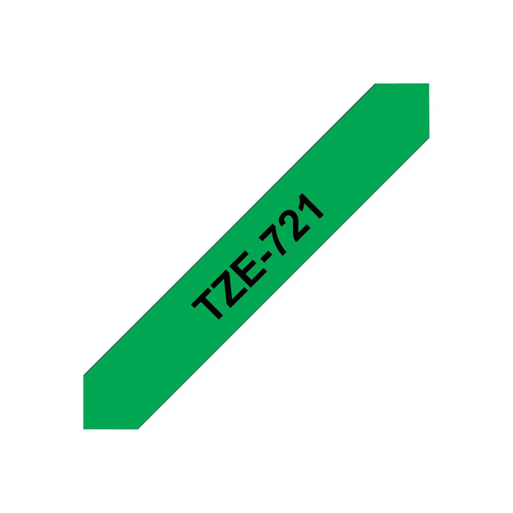 Brother laminated tape TZe-721 - Black on green (TZE721)